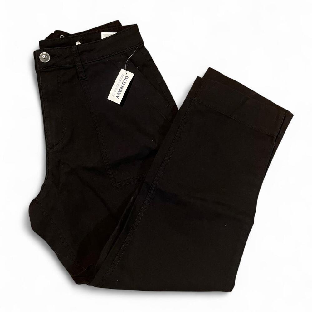 Old Navy Women's Black Utility Pants Size 6P Petite Stretch Twill NWT